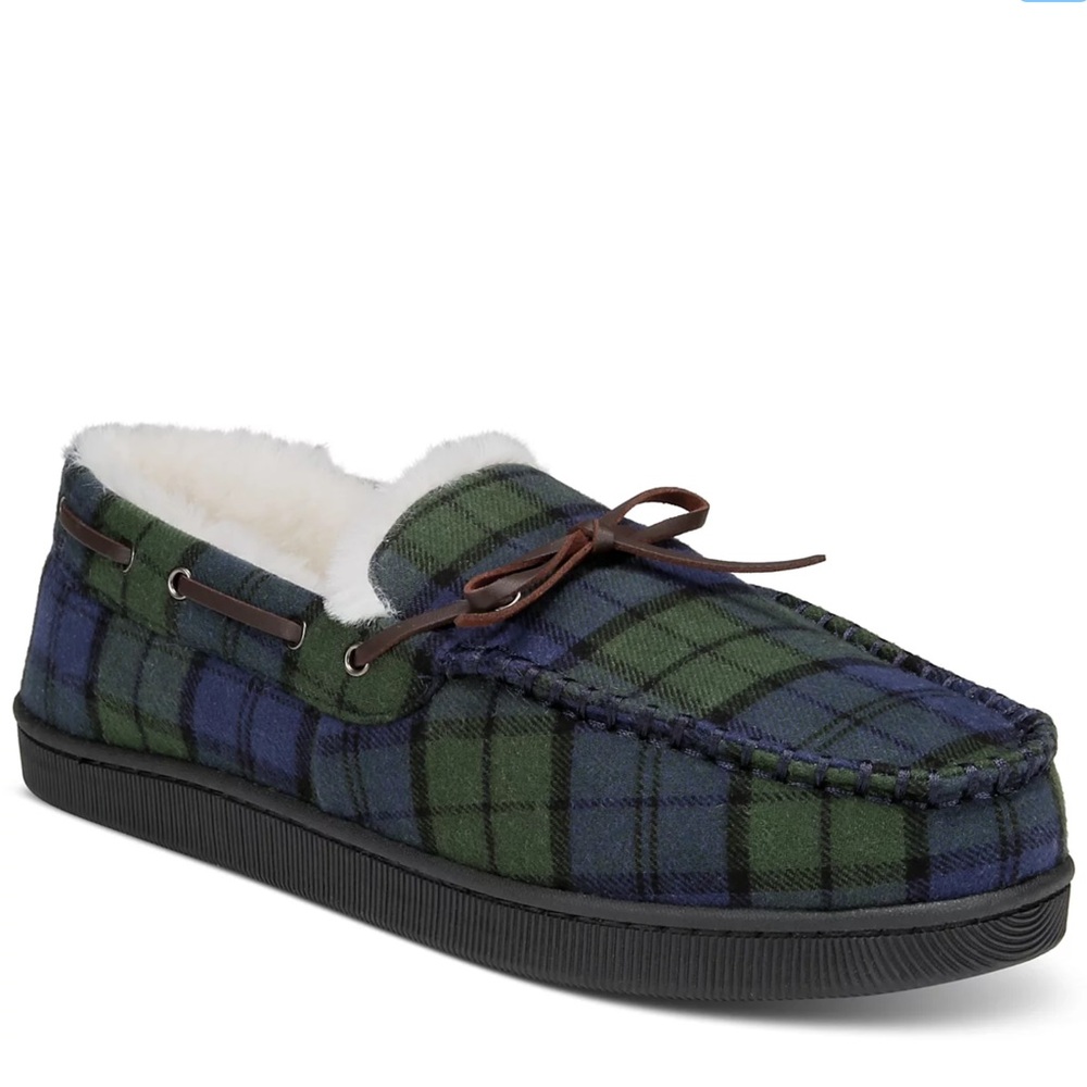 Club Room Green and Blue Plaid Loafers